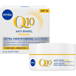 NIVEA Q10 Power Anti-Rimpel Dagcrème Gezicht - SPF 15 - Alle huidtypen - Crème Met Q10 en creatine - 50 ml