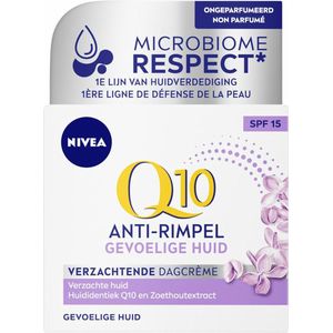NIVEA Q10 POWER Sensitive Anti-rimpel Dagcrème - Gevoelige huid - SPF 15 - Met Q10, creatine en zoethoutextract - 50 ml