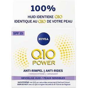 NIVEA Q10 POWER Sensitive Anti-rimpel Dagcrème - Gevoelige huid - SPF 15 - Met Q10, creatine en zoethoutextract - 50 ml