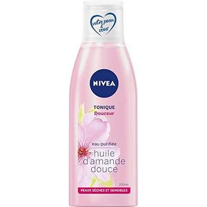 NIVEA Tonique Douceur, gezichtslotion verrijkt met amandelolie en gezuiverd water, reiniger voor droge en gevoelige huid, gezichtsverzorging voor dames, 200 ml