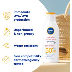 NIVEA - Sun Sensitive Anti-Allergie Zonnemelk - SPF 50 - 12 x 200 ml - Voordeelverpakking
