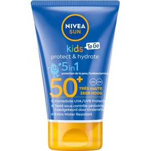 NIVEA Sun Protect & Hydrate Zonnecrème Kids Travelsize SPF 50+ - 12 x 50 ml - Voordeelverpakking
