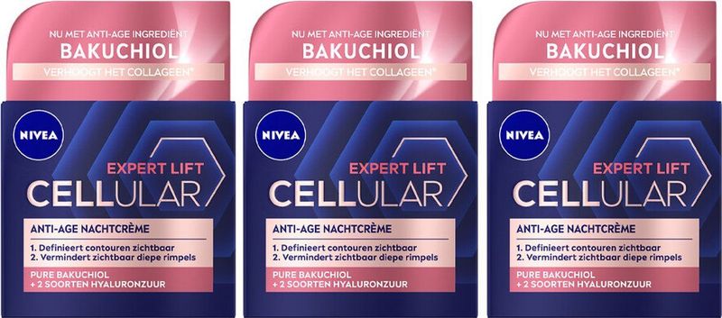 3x Nivea Cellular Filler Nachtcrème Elasticity 50 ml