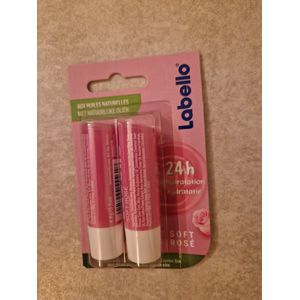 Labello 24 H hydratation Rosé Soft Lippenbalsem 2stuks in de verpakking