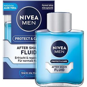 NIVEA MEN Protect & Care After Shave Fluid (100 ml), rustgevende aftershave, huidverzorging na het scheren met aloë vera en Pro vitamine B5