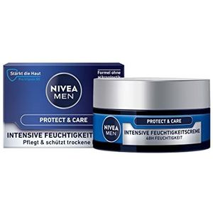 NIVEA MEN Protect & Care Intensieve vochtinbrengende crème (50 ml), rustgevende gezichtscrème voor mannen, hydraterende dagcrème met aloë vera en provitamine B5