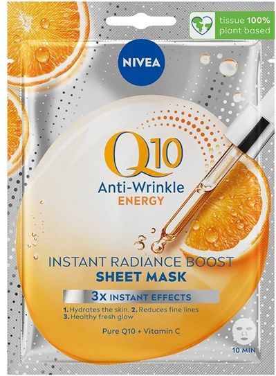 NIVEA - Q10 Energy - Gezichtsmasker - 1 Stuk - Vegan Formule