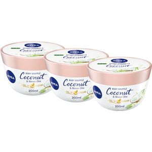 3x Nivea Body Souffle Coconut en Monoi Olie 200 ml