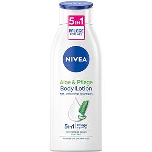 NIVEA Aloë & Care Body Lotion (400 ml), lichaamscrème voor de droge huid met 5-in-1 verzorgingsformule en diepverzorgingsserum, huidcrème met aloë vera van natuurlijke oorsprong