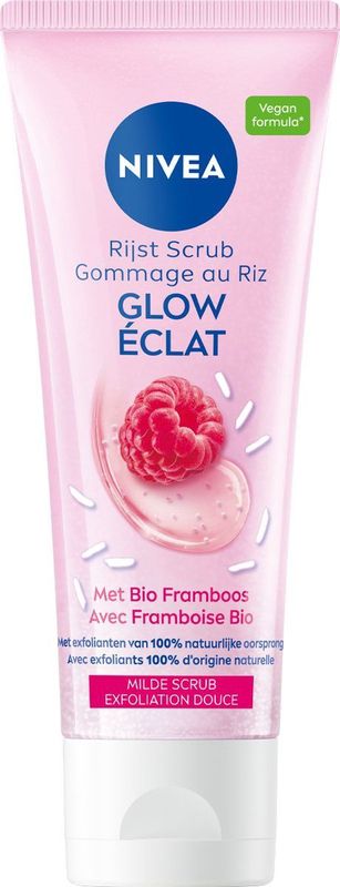 NIVEA Glow Rijstscrub - Gezichtsscrub - 150ml - Verrijkt met Japonica-rijstzaden