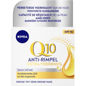 NIVEA Q10 Power ��– Dagcrème – Extra voedend – Anti-rimpel – SPF 15 – Bio arganolie – Droge huid – 50 ml