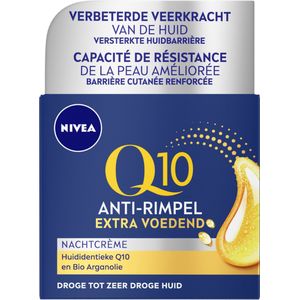NIVEA Q10 Nachtcrème Extra voedend – Droge huid – Anti-rimpel crème – Creatine – 50 ml