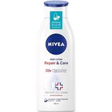NIVEA Repair & Care Body Lotion (400 ml), lotion voor zeer droge huid en ter verlichting van spanningsgevoelens, houdt het huidmicrobioom in balans en verzorgt zo bijzonder zacht