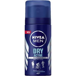 Nivea® | 4 x 35 ml Deodorant Men Dry Active | mini flacon | reisformaat | anti transpirant