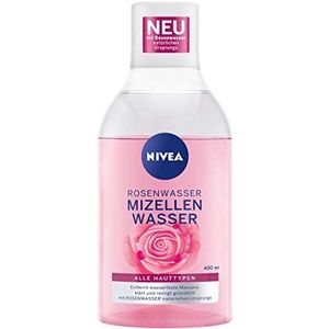 NIVEA MicellAIR® Rozenwater (400 ml), gezichtsreiniging met MicellAir-technologie en natuurlijk rozenwater, zacht micellair reinigingswater