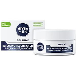 NIVEA MEN Sensitive Intensieve vochtinbrengende crème (50 ml), langdurige vochtverzorging voor de gevoelige huid, gezichtscrème voor mannen