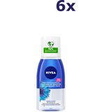NIVEA - Double Effect - Waterproof - Oogmake-up Remover - Korenbloem - 6x 125 ml - Voordeelverpakking