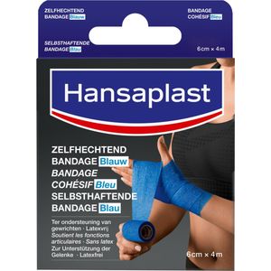 Hansaplast Zelfhechtende Sport Bandage - Sporttape - Fixatie - 6cm x 4m - Blauw