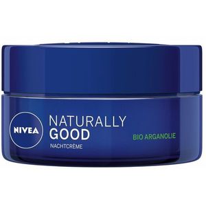 NIVEA NATURALLY GOOD regenererende nachtverzorging, gezichtsverzorging met 99% natuurlijke ingrediënten, nachtcrème met biologische arganolie en waardevolle oliën, 50 ml
