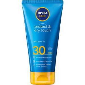 NIVEA SUN Protect & Dry Touch Crème-Gel - Zonnebrand SPF 30 - Zeer waterproof - Geen vettig laagje - Zonbescherming - 175 ml