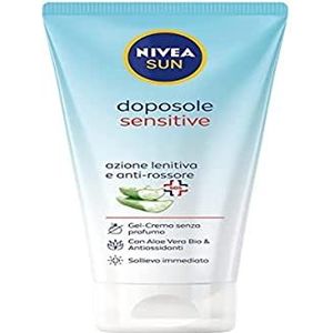 NIVEA SUN Gel Crème Après-Soleil Sensitive 175 ml, Lait Après-Soleil avec Aloe Vera Bio et Antioxydants, Lait Corps pour peaux sensibles à action rafraîchissante et apaisante