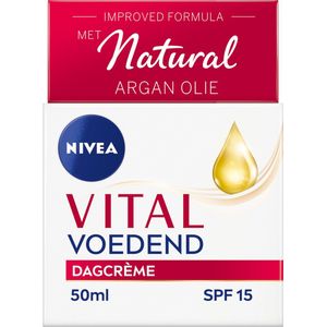 NIVEA VITAL Anti-Rimpel Extra Voedende Dagcrème - Rijpe en droge huid - SPF 15 - Met arganolie en calcium - 50 ml