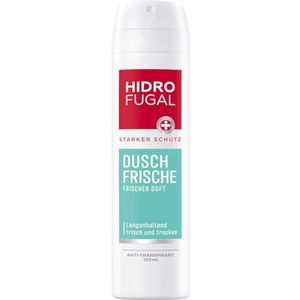 Hidrofugal Douche-frisheidsspray (150 ml), sterke anti-transpirant bescherming met aangenaam frisse geur, deodorantspray voor sterke bescherming zonder ethylalcohol
