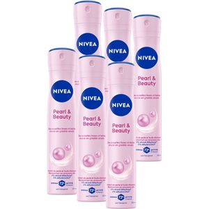 NIVEA - Pearl & Beauty - Anti-Transpirant Deodorant Spray - 6 x 200 ml - Beschermt 48 uur