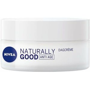 NIVEA NATURALLY GOOD Anti-aging dagcrème met klisextract pot (1 x 50 ml), vochtinbrengende crème voor alle huid, ook de gevoelige huid, gezichtscrème hydratatie 24 uur