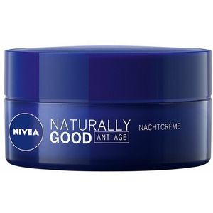 NIVEA NATURALLY GOOD Anti-aging nachtverzorging met biologisch klisextract en biologische arganolie, 50 ml, vochtinbrengende crème voor alle huidtypes, gezichtscrème hydratatie 24 uur