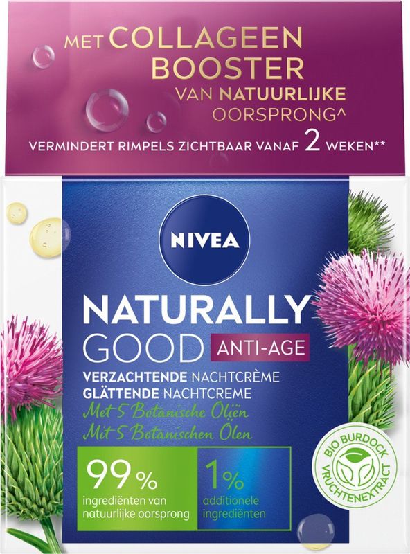 Nivea - Naturally Good - Nachtcrème - 50ml - Bio Burdock en Arganolie