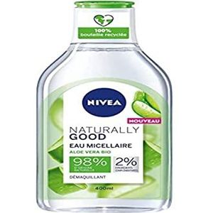 NIVEA Natuurlijk goed micellair water met aloë vera biologisch 400 ml, gezichtsreiniger met natuurlijke ingrediënten