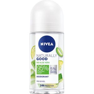 NIVEA Naturally Good Bio Anti-Transpirant Deo Roller - Aloe Vera - Deodorant - 6 x 50 ml - Voordeelverpakking