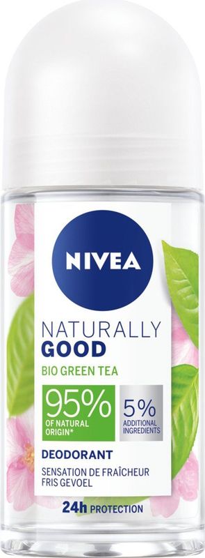 NIVEA Naturally Good Bio Anti-Transpirant Deo Roller - Green Tea - Deodorant - 6 x 50 ml - Voordeelverpakking