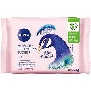 NIVEA Hey Beautiful! 25 x 3-in-1 micellaire reinigingsdoekjes met vitamine E en make-up remover doekjes voor het verwijderen van make-up en mascara, waterdicht