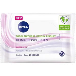 Nivea 3in1 Verzachtende Reinigingsdoekjes - Droge of Gevoelige Huid 25 Doekjes