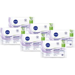 NIVEA Sensitive Reinigingsdoekjes - Make-up Remover Doekjes - Voor de gevoelige huid - Dexpanthenol - 6 x 25 stuks