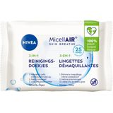 NIVEA - 3-in-1 Skin Breathe - Reinigingsdoekjes - Waterproof - 100% Plantaardig