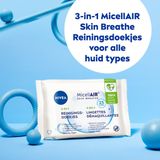 NIVEA - 3-in-1 Skin Breathe - Reinigingsdoekjes - Waterproof - 100% Plantaardig