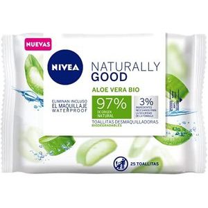 NIVEA Naturally Good make-up remover, biologisch afbreekbaar, 25 stuks, 140 g