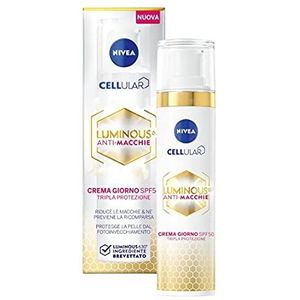 NIVEA CELLULAR LUMINOUS630 Anti-vlekkencrème voor de dag FP50, drievoudige bescherming, 40 ml, matterende crème tegen donkere vlekken, gezichtscrème met hyaluronzuur en vitamine E