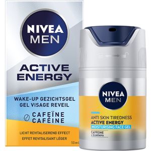 NIVEA MEN Active Energy Wake-up Gezichtsgel - Droge huid - Met cafeïne - Hydraterend en verstevigend - 50 ml