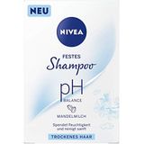 NIVEA Solide shampoo pH balans voor droog haar (75 g), milde shampoo met amandelmelk, pH-geoptimaliseerde shampoo met veganistische formule