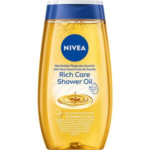 NIVEA Natural Shower Oil - Hydraterende doucheolie - Met Vitaminen C en E Voordeelverpakking van 6x 200 ml