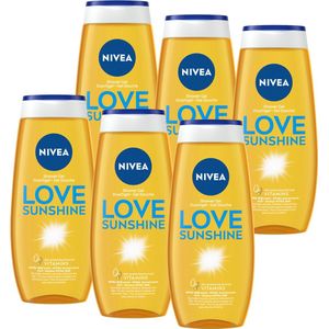NIVEA Love Sunshine Douchegel – Shower Gel Met Aloe Vera en Vitamines C en D - Voordeelverpakking - 6 x 250 ml