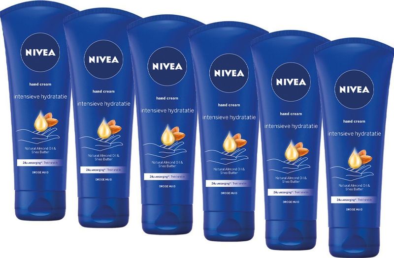 NIVEA - Verzorgende Handcrème - 6 x 100 ml - Met Amandelolie en Sheaboter