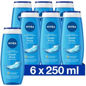 6x Nivea Douchegel Fresh Pure 250 ml