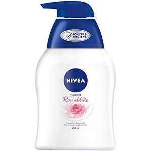 NIVEA Rose Petal verzorgende zeep (250 ml), verzorgende vloeibare handzeep merkbaar zacht en soepel, huidvriendelijke pH handzeep met rozenblaadjes geur