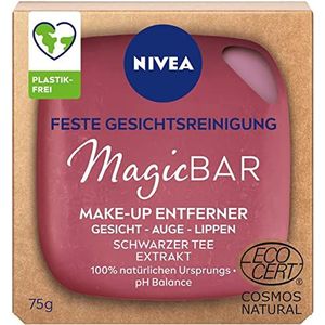 NIVEA MagicBAR Vaste gezichtsreiniging make-up remover (75 g), vaste gezichtsreiniger voor gezicht, ogen en lippen, gecertificeerde natuurlijke cosmetica met zwarte thee-extract