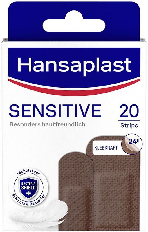 Hansaplast - Pleisters Sensitive Strips - Donker - Hypoallergene - Huidvriendelijk